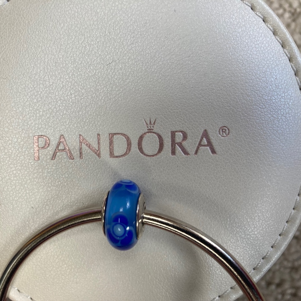 Pandora blue Murano Bead